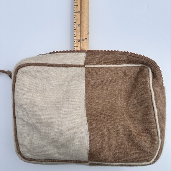 Sofia Cashmere Travel Sleep Set Zip Pouch Bag & Eye Shade Mask 100% Cashmere - Picture 10 of 12